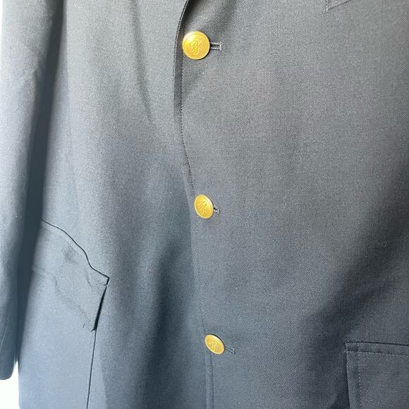 Brooks Brothers Men’s Brooksease Black Wool Blazer Gold Buttons Size 45R - Picture 4 of 16